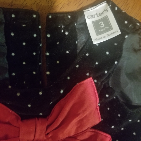 Velvet Dress with Red Bow - Picture 5 of 5